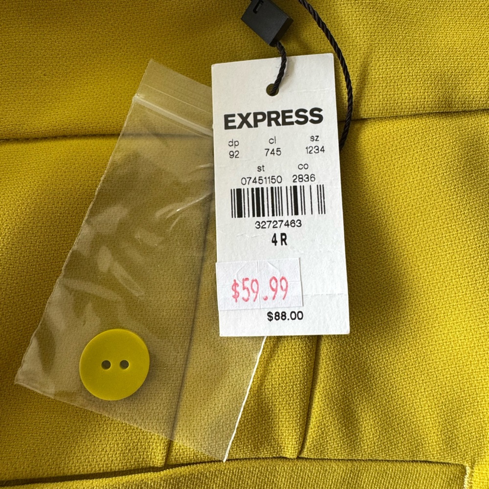 Express ankle super high rise pants Stylish chinos bright hue Size 4 small new - Picture 10 of 13
